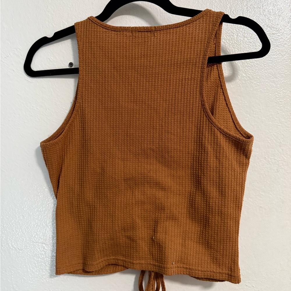 Paper Crane Ruched Rust Tank Top - Picture 2 of 4